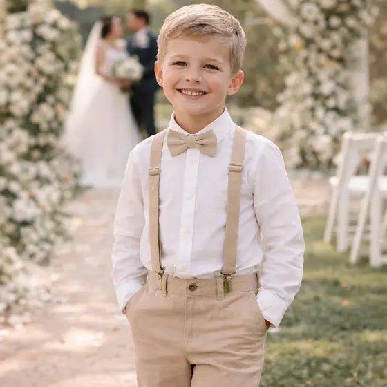 Kit Suspensório Infantil + Gravata Borboleta Crianças Eventos Pajem Batizado Várias Cores