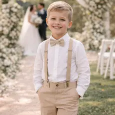 Kit Suspensório Infantil  + Gravata Borboleta Crianças Eventos Pajem Batizado Várias Cores