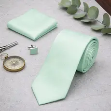 Gravata Masculina Social Verde Menta Com Nó e Zíper Para Padrinho Noivo
