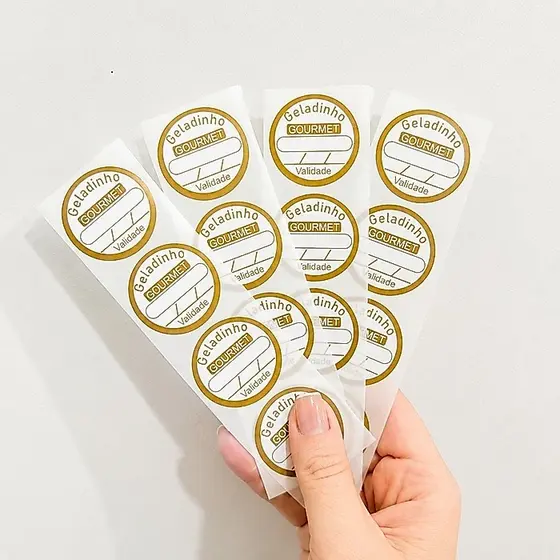 Etiquetas Adesivas Geladinho Gourmet Sabor Validade 3,5cm