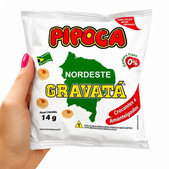 pipoca Gravata do Nordeste Salgada Fardo com 20 pacotes produto novo direto da fábrica