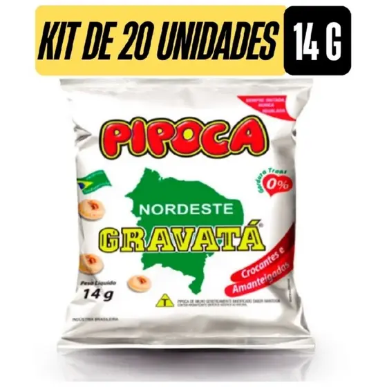 Pipoca Gravata do nordeste salgada 1 fardo com 20 pacotes