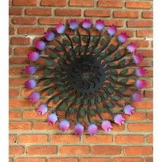 Quadro Decorativo Área Externa Piscina Mandala Tulipa Ferro Corte Laser 60cm