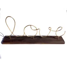 Palavra Decorativa Love Amor em Ferro Dourado Moderno