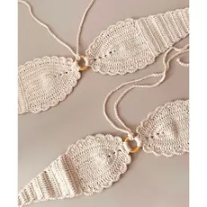 Top em croche charmoso moda feminina