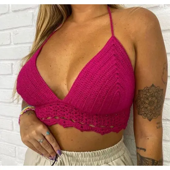 Cropped de crochê