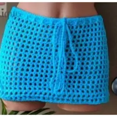 Saia em crochê saída de praia moda feminina verão