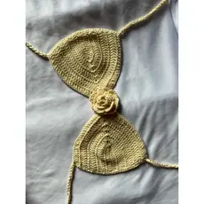 Top cropped biquini em crochê com forro moda feminina