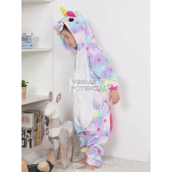 Pijama Unicórnio Macacão Kigurumi - Original