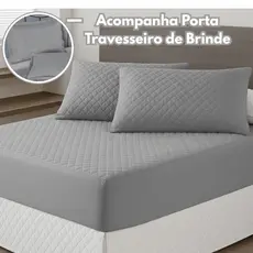 Kit Capa De Colchão Protetor Com Porta Travesseiro Fronha Protetora