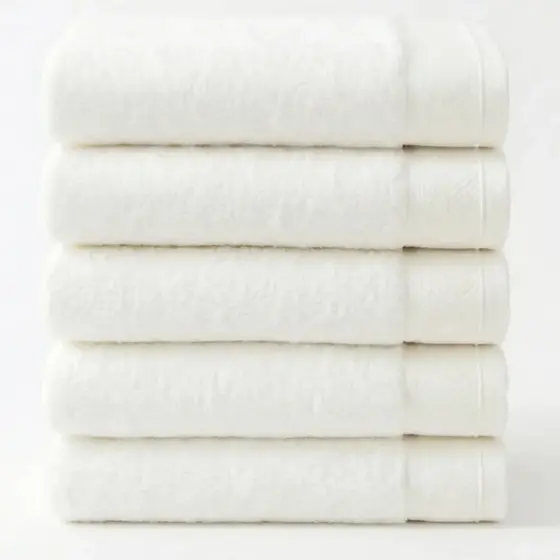 Kit 5 Toalhas de Rosto Brancas Eleganz 100% Algodão 500 G/m²