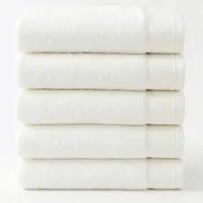 Kit 5 Toalhas de Rosto Brancas Eleganz 100% Algodão 500 G/m²