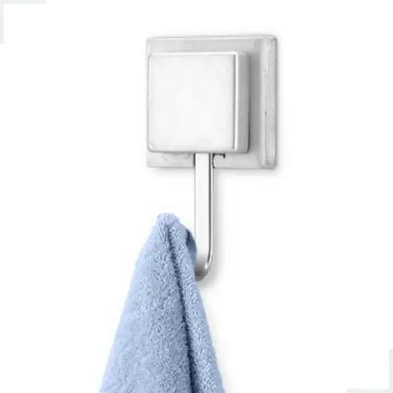 Gancho Cabide Suporte Porta Toalha de Rosto de Parede Banheiro 3M Sem Furo Cromo Fosco Arthi