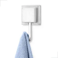 Gancho Cabide Suporte Porta Toalha de Rosto de Parede Banheiro 3M Sem Furo Cromo Fosco Arthi