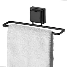 Suporte Porta Toalha Banheiro Toalheiro Rosto Banheiro Lavabo Cozinha Ventosa Sem Furo Preto Future