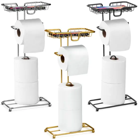 Porta Papel Higiênico Dispenser Porta Celular Chão Banheiro Lavabo Decoração Suporte Celular Arthi
