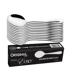 Jogo Aco Inox 12 Colher Sopa Linha Premium Buffet Restaurante Lanchonete Euro Original Line