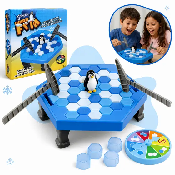 Jogo De Mesa Pinguim Numa Fria Brinquedo Habilidade Equilíbrio Estratégia Infantil Kizumba