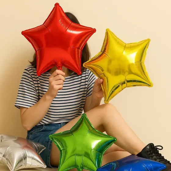 1/2/4 Balões Estrela Metalizado 45cm