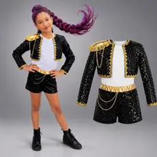 Fantasia  Kpop cosplay Infantil Com Trança Cosplay Rumi  Festa Menina Guerreira do Kpop huntrix Rumi TV FILME
