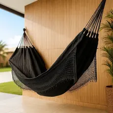Rede De Dormir Descanso Jeans Gigante Resistente Algodao Deluxe