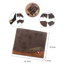 Carteira Curta Masculina Couro PU Fosco Multi Posição De Cartão Grande Capacidade Negócios Casual Clipe De Dinheiro Masc