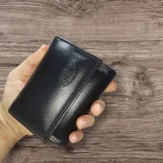 Carteira Masculina Velcro Sintética Compacta Cartões Cabe RG CNH Cédulas Moedas - Envio Imediato