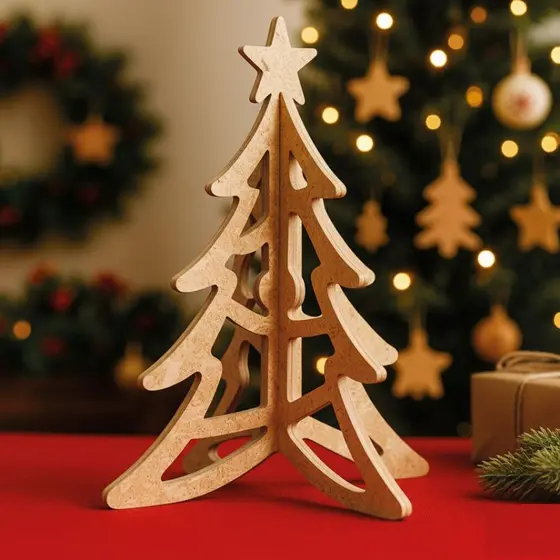 Kit 3 Arvores de Natal em MDF 35 centimetros