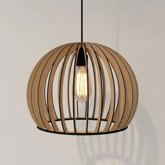 Pendente Luminária Para Teto Área Madeira MDF