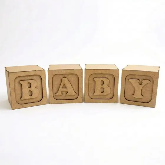 Cubos Baby 10x10cm para chá revelação, festa de bebê