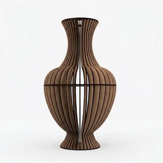 Vaso Decorativo Estilo Indiano em MDF Cru 40cm de altura