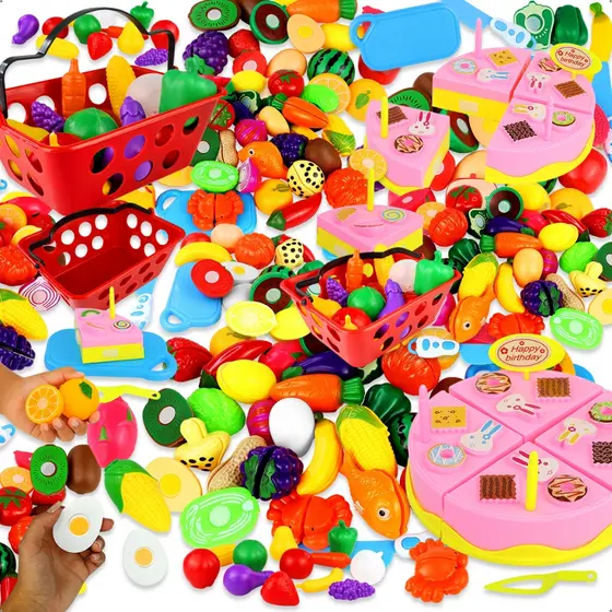 Brinquedo Educativo Kit Cozinha Infantil Com Frutas E Legumes de Corte para Crianças