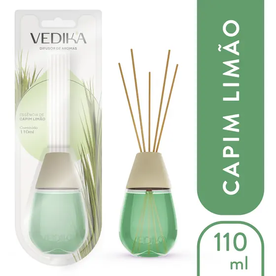 Difusor de Aromas Vedika Capim Limão – Energia e Foco (110ml)