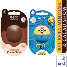 Kit 2 Hidratantes Labiais Beta – Edição Especial Cacau Show e Minions (FPS 6)
