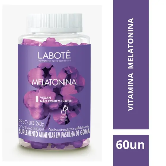 Labotê Melatonina Vegano – 60 Gomas para Noites de Sono Tranquilas