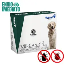 Remedio Contra Pulgas Carrapatos Sarna Vermes coceira em Raças Shih-tzu Maltes 3,75kg a 15kg
