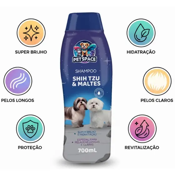 Shampoo para Cachorro Raças Maltes e Shih-Tzu PET SPACE 700ml - ENVIO RAPIDO