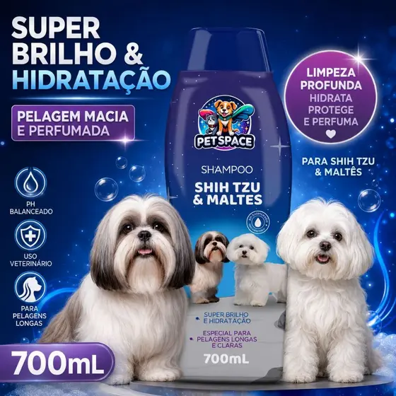 Shampoo para Cachorro Raças Maltes e Shih-Tzu Pet Space 700ml - ENVIO IMEDIATOOO