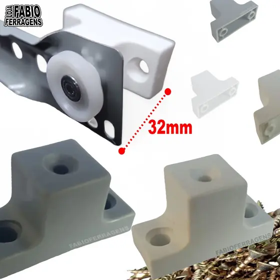Distanciadores 32 MM Para Corrediça De Gaveta Quadrado Branco CInza