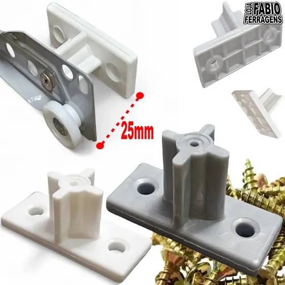 Distanciadores 25 MM Para Corrediça De Gaveta Para Moveis Branco Cinza