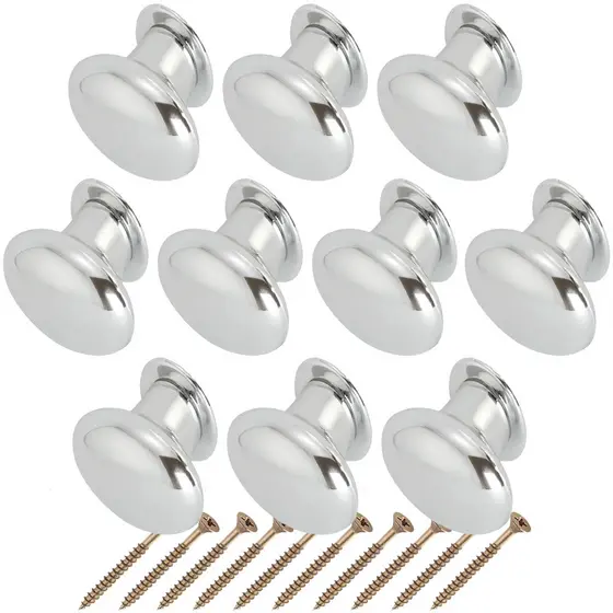 10 Puxadores Para Amario Moveis Oval Grande Cromada - Fabio Ferragens