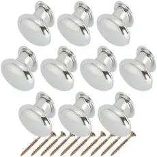 10 Puxadores Para Amario Moveis Oval Grande Cromada - Fabio Ferragens