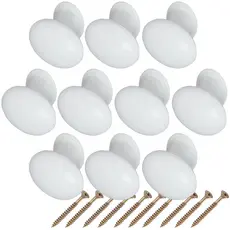 10 Puxadores Para Amario Moveis Oval Grande Branco - Fabio Ferragens
