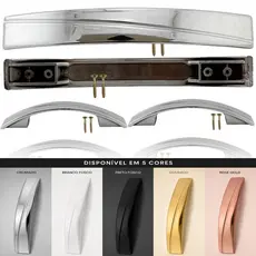 Puxador Para Armário Gaveta Porta Móveis 128/160mm Branco Cromado Dourado Preto Rose Gold