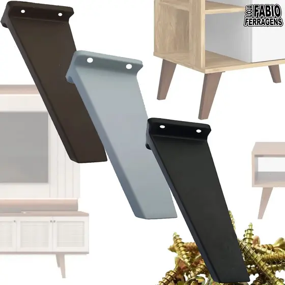 Pe 16cm Retro Quadrado Para Moveis Rack Preto Branco Mogno