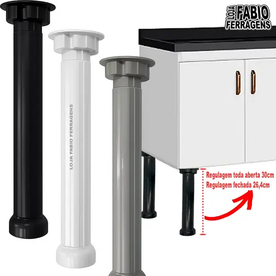 Pe 26,4 a 30cm Para Pia Gabinete Armário Grande Alto Branco Preto Cinza