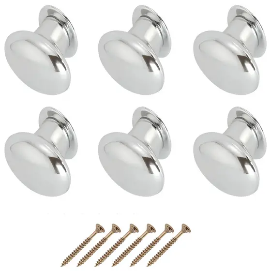 6 pçs Puxador Oval Para Amario Moveis Gaveta Porta Cromada Cozinha