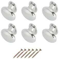 6 pçs Puxador Oval Para Amario Moveis Gaveta Porta Cromada Cozinha