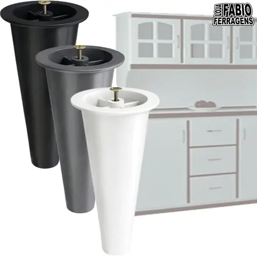 Pe 14cm Para Armario Pia Gabinete Cozinha Sala Banheiro Cinza Branco Preto