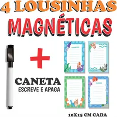 Kit 4 Lousa Magnético Quadro Branco Bilhete Recado Anotações PARA GELADEIRA APAGA FÁCIL